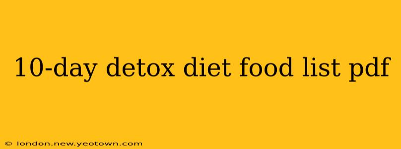 10-day detox diet food list pdf