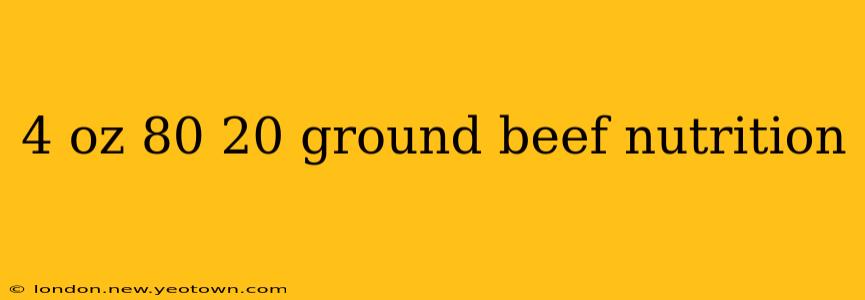 4 oz 80 20 ground beef nutrition