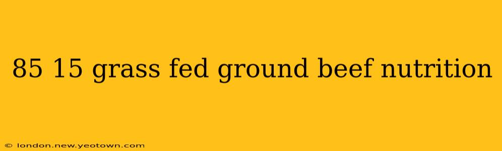 85 15 grass fed ground beef nutrition