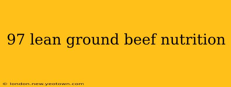 97 lean ground beef nutrition