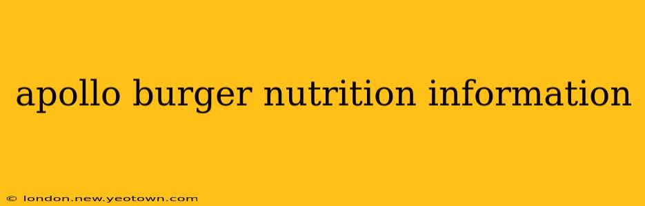 apollo burger nutrition information