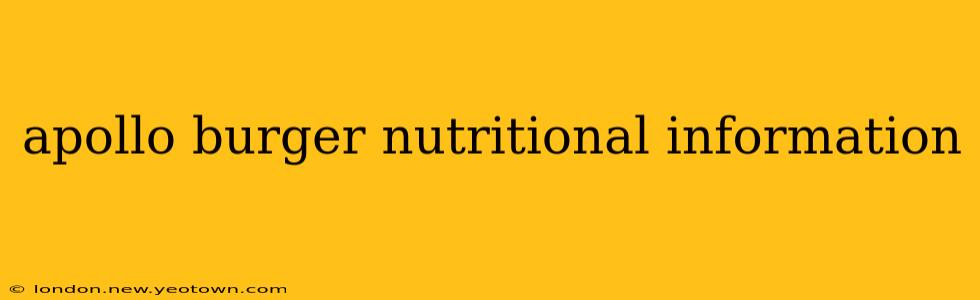 apollo burger nutritional information