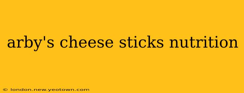 arby's cheese sticks nutrition