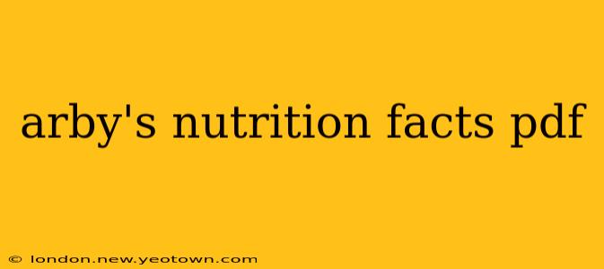 arby's nutrition facts pdf