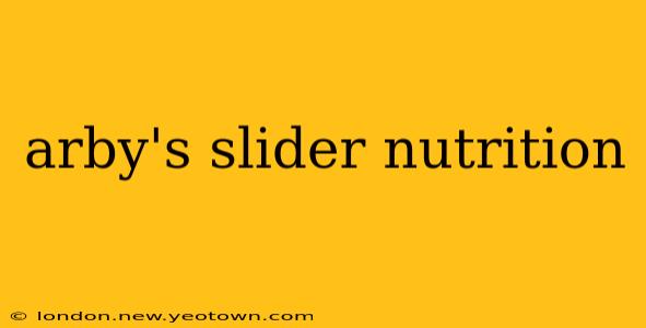 arby's slider nutrition