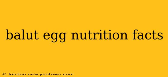 balut egg nutrition facts