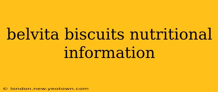belvita biscuits nutritional information