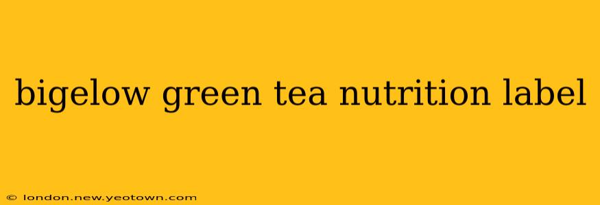 bigelow green tea nutrition label