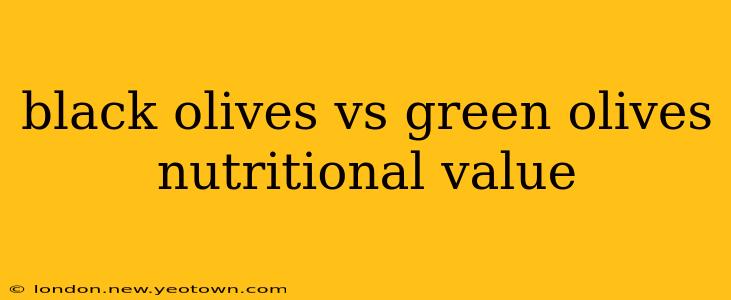black olives vs green olives nutritional value