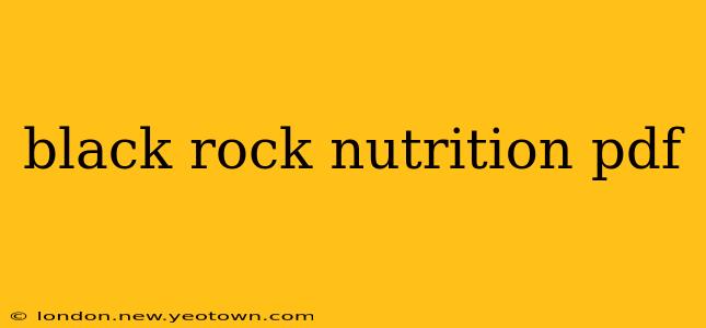 black rock nutrition pdf