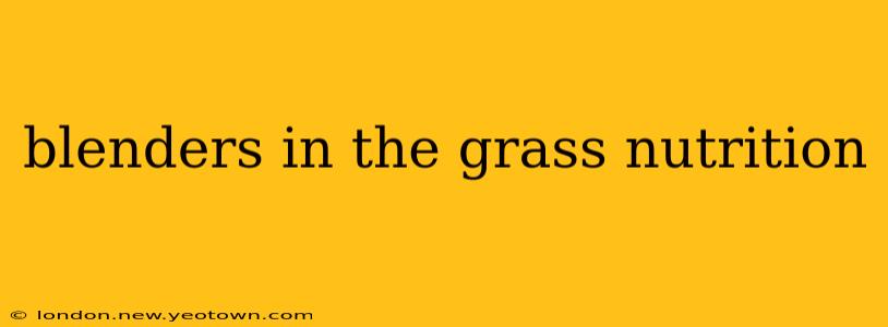 blenders in the grass nutrition