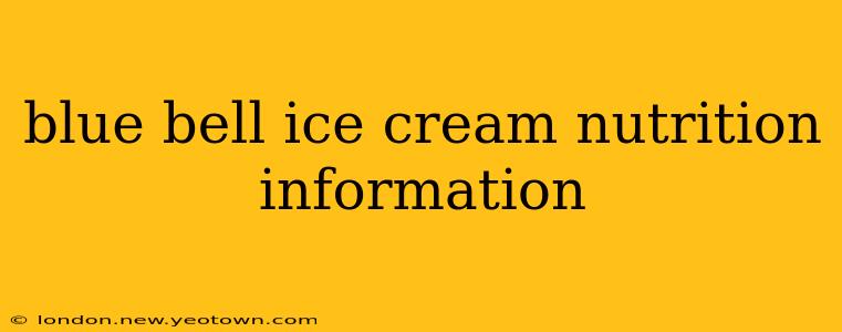blue bell ice cream nutrition information