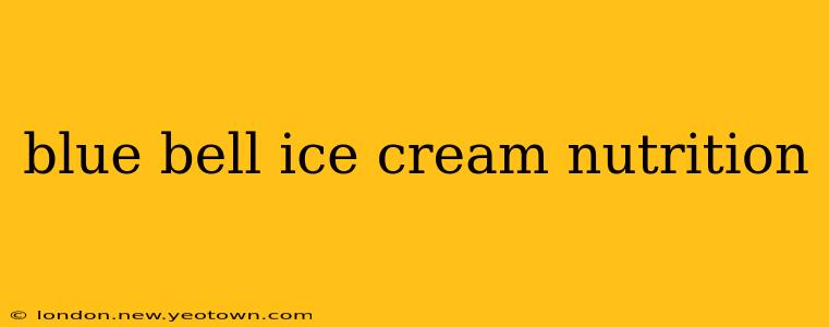 blue bell ice cream nutrition