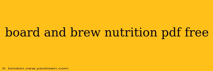 board and brew nutrition pdf free