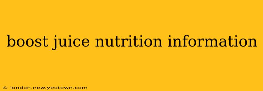 boost juice nutrition information