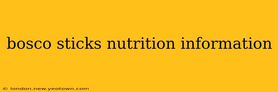 bosco sticks nutrition information