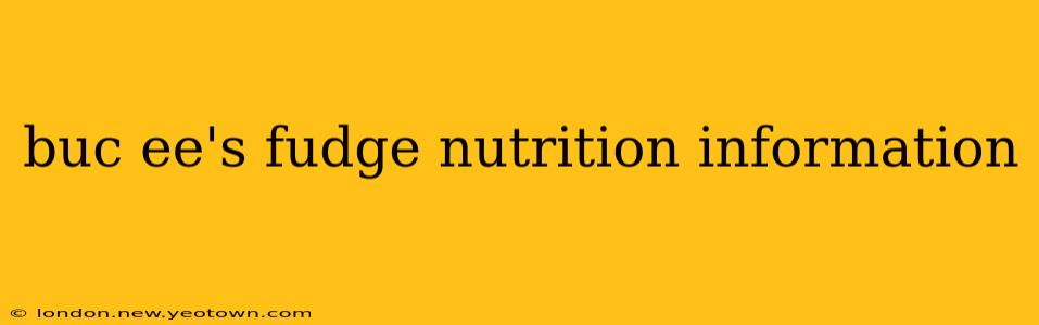 buc ee's fudge nutrition information