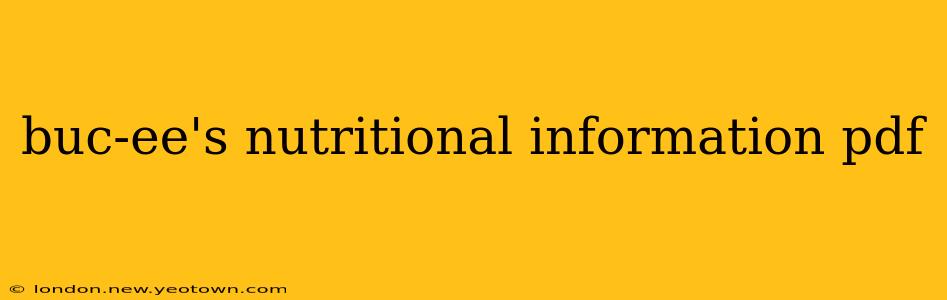 buc-ee's nutritional information pdf