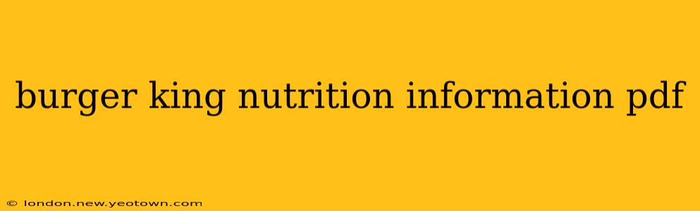burger king nutrition information pdf