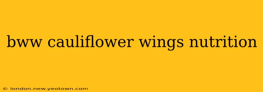 bww cauliflower wings nutrition