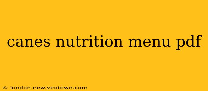 canes nutrition menu pdf