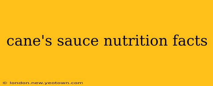 cane's sauce nutrition facts
