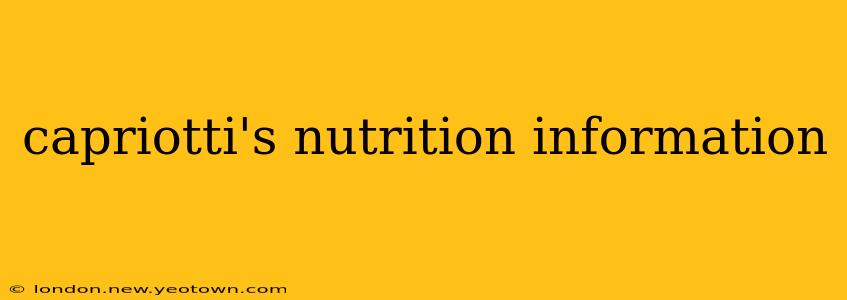capriotti's nutrition information