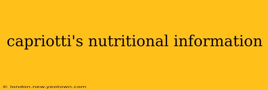 capriotti's nutritional information