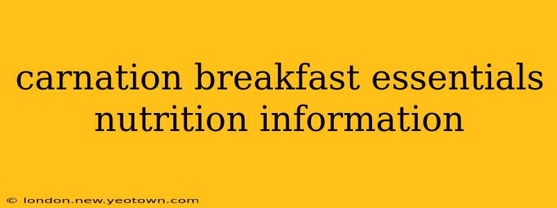 carnation breakfast essentials nutrition information