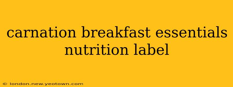 carnation breakfast essentials nutrition label