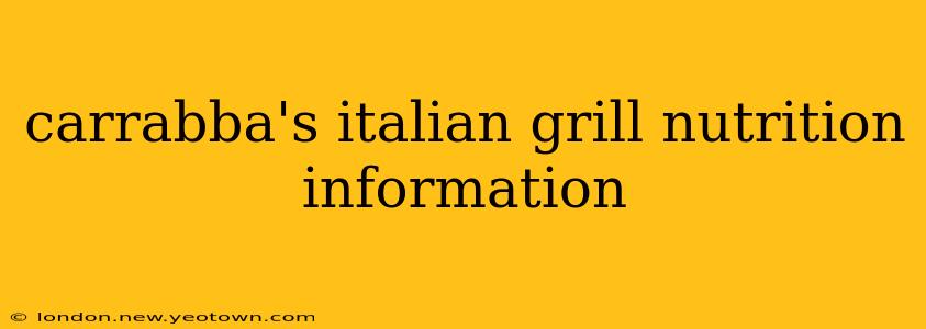 carrabba's italian grill nutrition information
