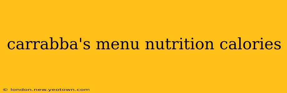 carrabba's menu nutrition calories