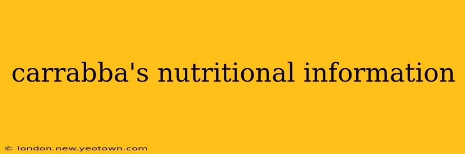 carrabba's nutritional information