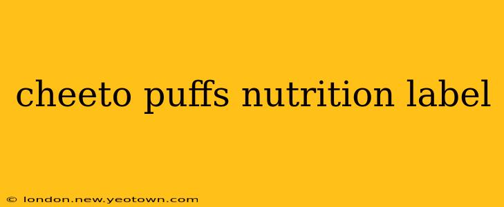cheeto puffs nutrition label