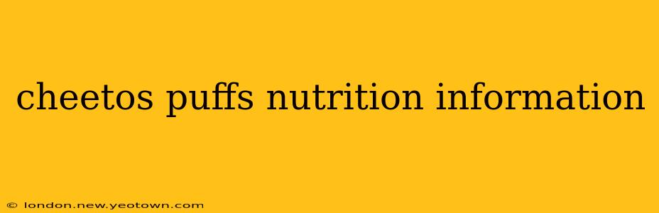 cheetos puffs nutrition information