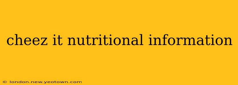 cheez it nutritional information
