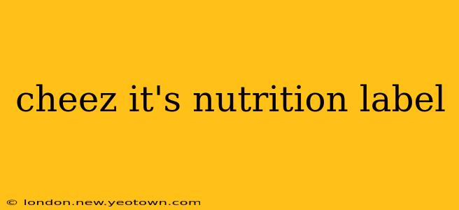 cheez it's nutrition label