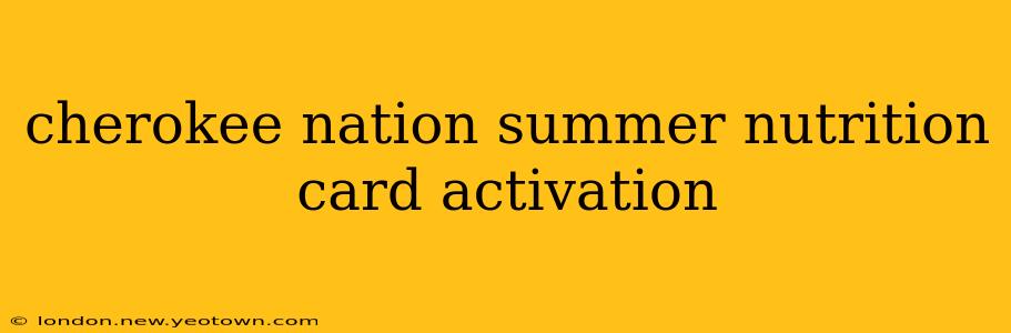 cherokee nation summer nutrition card activation