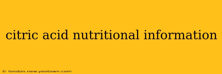 citric acid nutritional information