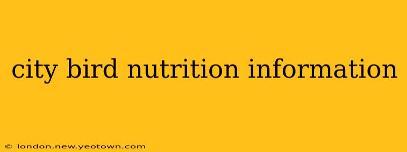 city bird nutrition information