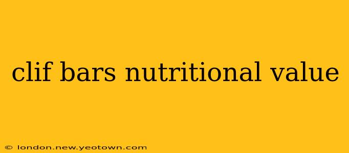 clif bars nutritional value