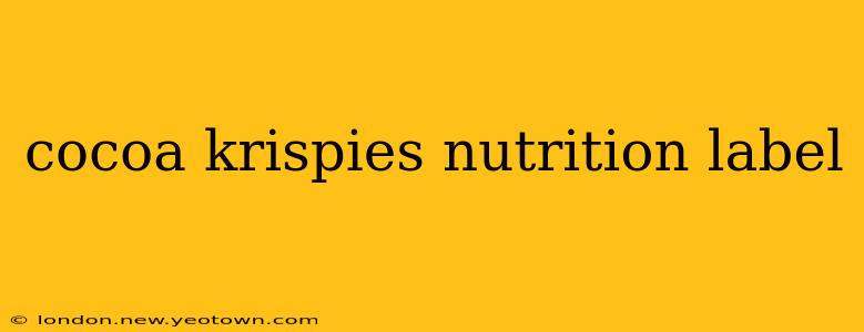 cocoa krispies nutrition label
