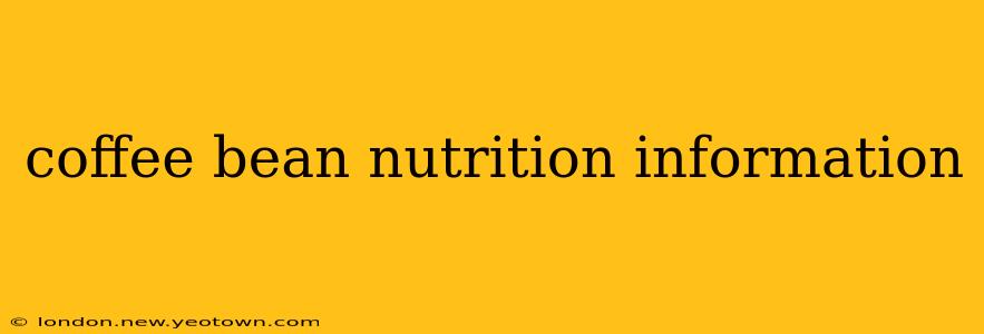coffee bean nutrition information
