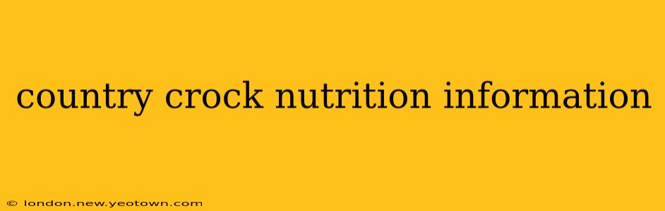 country crock nutrition information