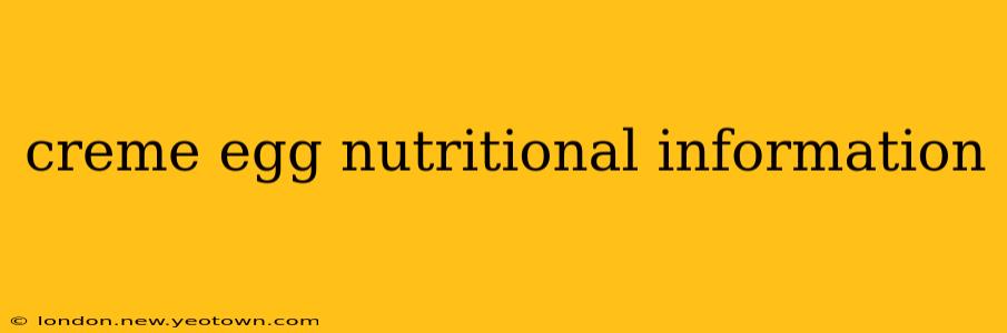 creme egg nutritional information