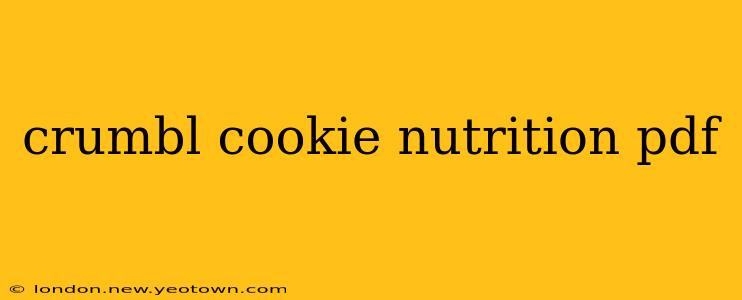 crumbl cookie nutrition pdf