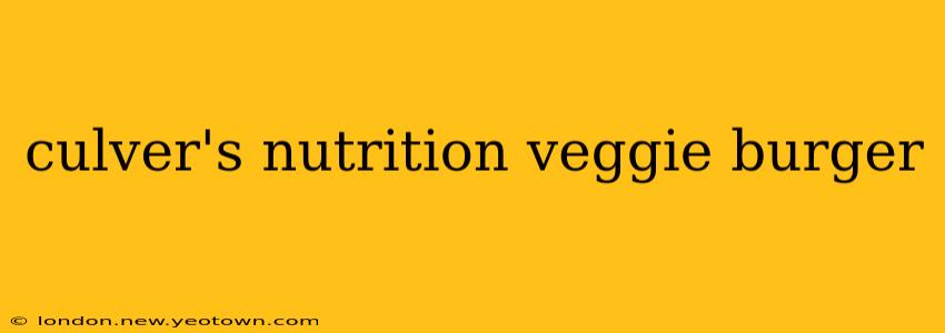 culver's nutrition veggie burger