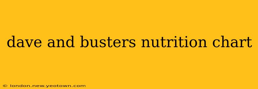 dave and busters nutrition chart