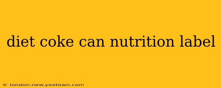 diet coke can nutrition label