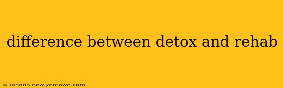 difference between detox and rehab